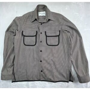 Daniel W Fletcher Mens S Shirt Oversized Boxy Wool Blend Houndstooth